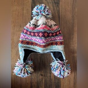 Women Earflap Beanie Handmade in Nepal 100% Wool  – Lined, Fair Isle Style